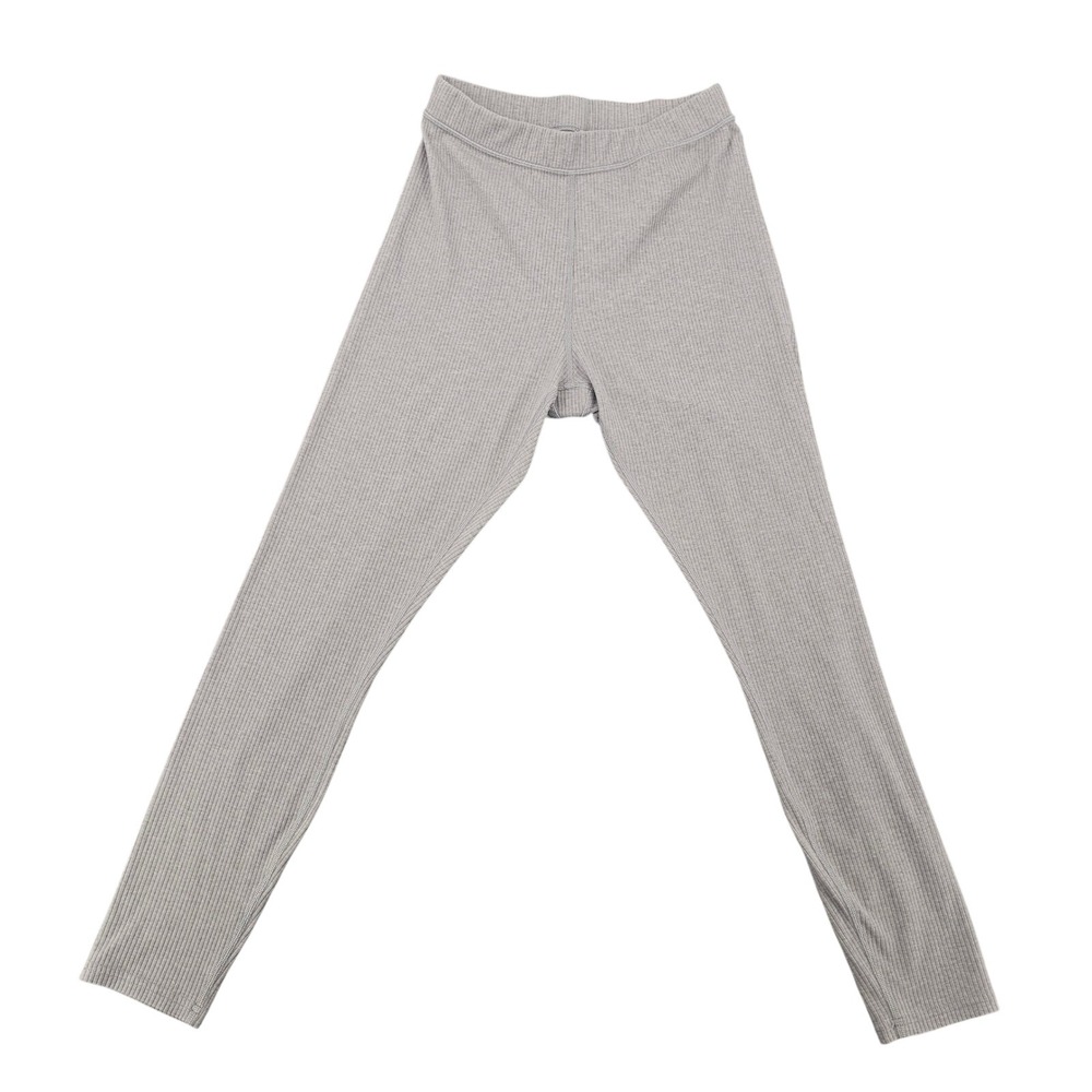 Alo Yoga Womens Ribbed Leggings Heathered Grey Tencel Blend Size Medium